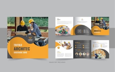 Architecture square trifold brochure design or Square trifold brochure template layout