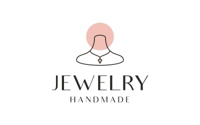 Collar de joyería con logotipo dibujado a mano