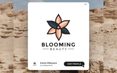 Faça sua marca brilhar com o design do logotipo da Blooming Beauty