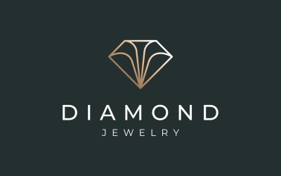 Logo de bijoux de luxe en or et diamant