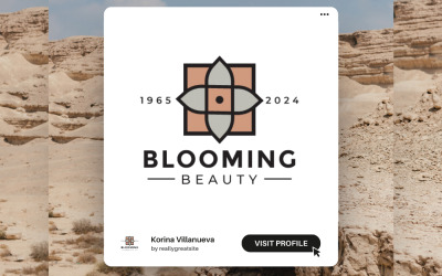 Šablona loga Blooming Beauty: Ohromující směs přírody a stylu