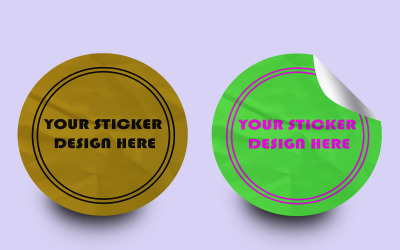 Sticker Mockup Template Design 42