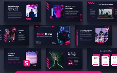 变形霓虹灯主题模板