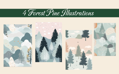 Kreative Waldkieferillustration