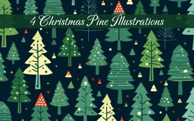 Kreative Weihnachtskieferillustration