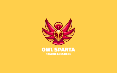Owl Sparta Simple Mascot Logo