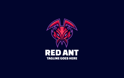 Red Ant Simple Mascot Logo