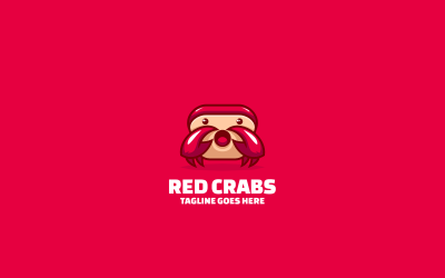 Red Crabs Simple Mascot Logo