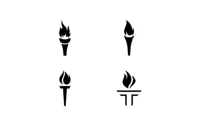 Torch flame fire logo vector Version 13