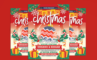 Karácsonyi poszter szórólap sablon