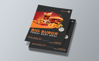 Sjabloon voor een poster met een hete burger
