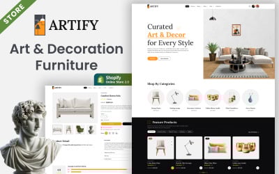 Artify - 家居装饰、室内设计、绘画艺术和家具店 Shopify 主题