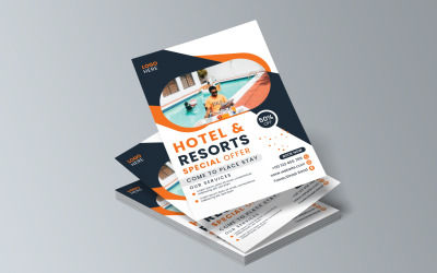 Plantilla de póster sobre el desarrollo de un concepto de hotel y resort
