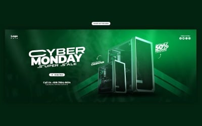 Cyber Monday Social Media Post Template Design