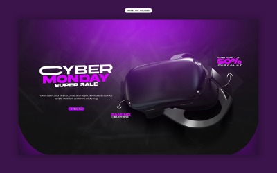 Cyber Monday Social Media Web Banner Template