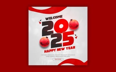 Happy New Year Social Media Template  Design