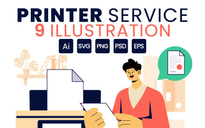 9 Illustration för professionella utskriftstjänster