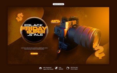 Шаблон веб-баннера для публикации в социальных сетях Black Friday