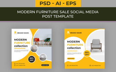 Plantilla 1 para publicación en redes sociales sobre venta de muebles modernos