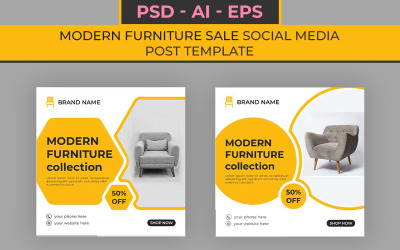 Plantilla de publicación en redes sociales de venta de muebles modernos n.° 2