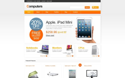 Адаптивный WooCommerce шаблон №47393 на тему компьютерный магазин