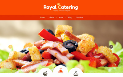 Responsieve websitesjabloon voor catering