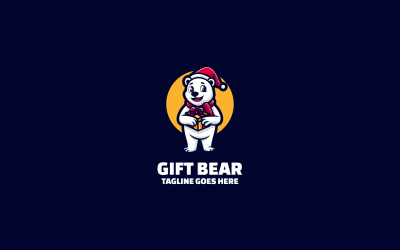 Geschenkbär Einfaches Maskottchen-Logo