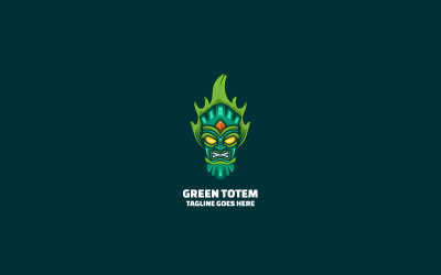 Green Totem Simple Mascot Logo