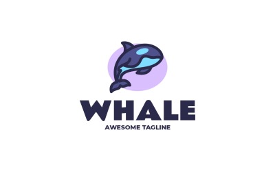 Logotipo de mascota simple de ballena n.º 10