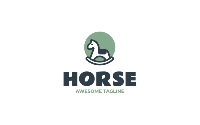 Logotipo moderno plano de caballo 25