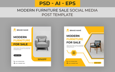 Plantilla de publicación en redes sociales de venta de muebles modernos 5