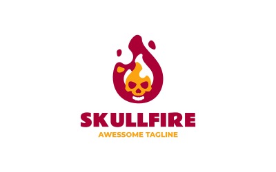 Skullfire Flaches modernes Logo