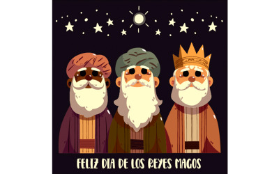 Illustration av Reyes Magos bakgrund