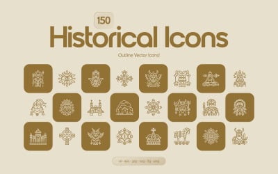 Modern Historical Icons Set