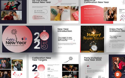 Šťastný nový rok 2025 šablona PowerPoint