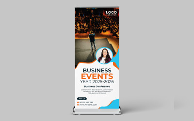 Stilvolles Roll-Up-Banner-Vorlagendesign für eine Geschäftsveranstaltung