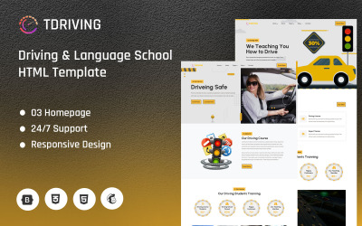 Tdriving - Plantilla HTML para escuela de idiomas y conducción