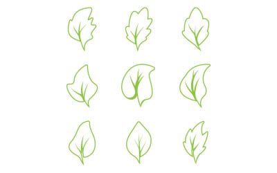 Green leaf tree element logo icon vector template version 15