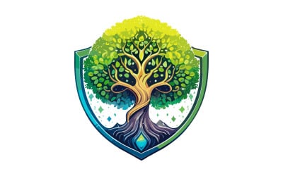 Illustration vectorielle de conception de logo d&amp;#39;arbre abstrait unique et élégant moderne