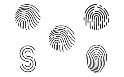 Концепция безопасного доступа. Иллюстрация шаблона логотипа векторной иконки отпечатка пальца V.2