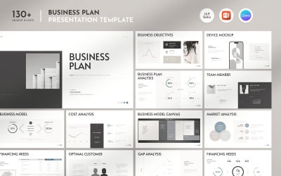 Minimalistische Businessplan-Präsentationsvorlage Canva
