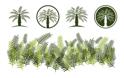 Oil palm tree industry business icon logo template illustration V.2