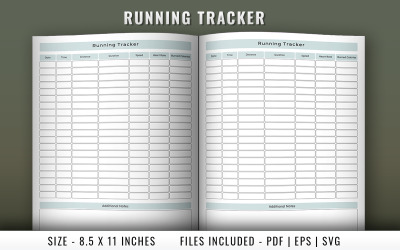 Pagine interne del registro del running tracker