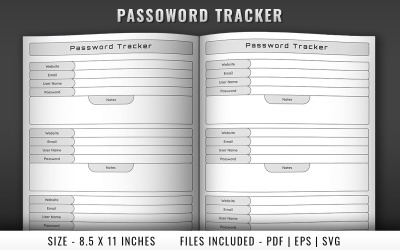 Password Tracker Log Book Pages