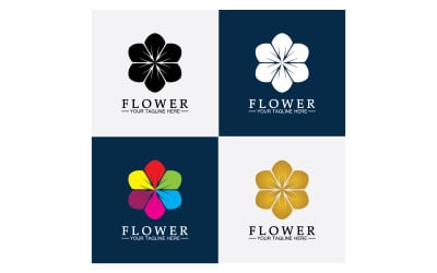 Plantilla de logotipo con icono colorido de belleza floral, versión 15