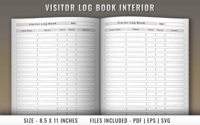 Visitor Log Book Pages for KDP