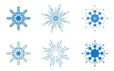 Christmas Snowflakes design Vinter snö ikon illustration designmall v.3