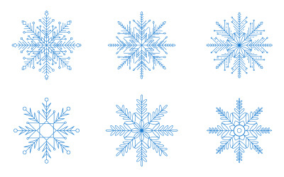 Christmas Snowflakes design Winter snow icon illustration design template v.2