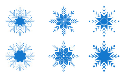 Christmas Snowflakes design Winter snow icon illustration design template v.4