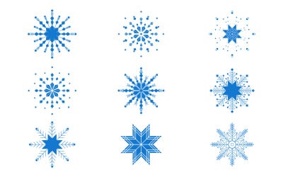 Christmas Snowflakes design Winter snow icon illustration design template v.5